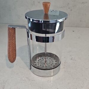 Stainless Steel French Press with Wooden Accents